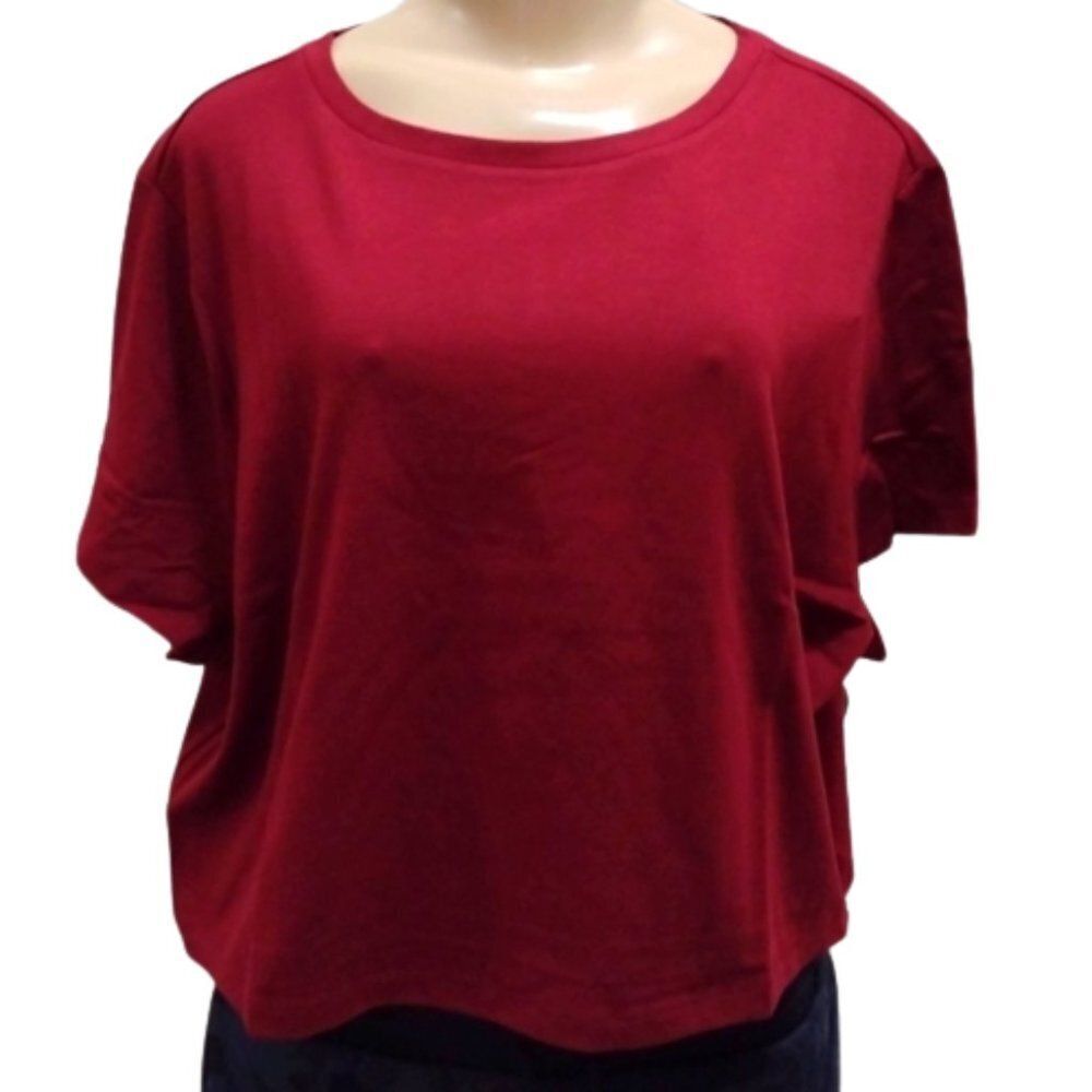 NWT Women's Plus Size Short Sleeve Cropped T-Shirt - Wild Fable - 3X